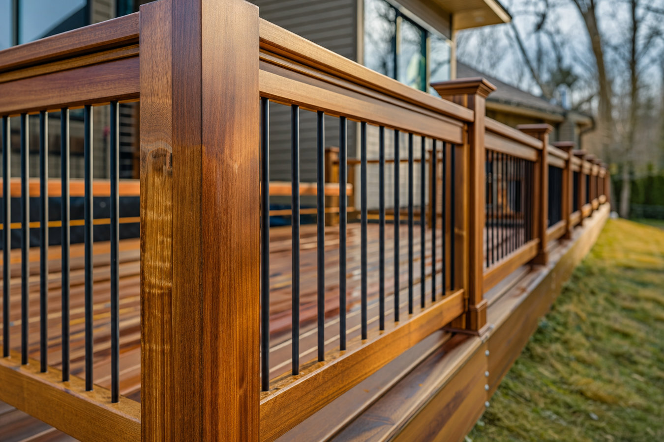 Deck railing installation